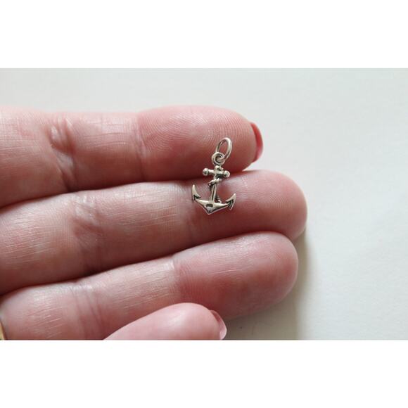 SOLD Sterling Silver Anchor Charm , Anchor Charm, Silver Anchor Charm - Picture 2 of 4